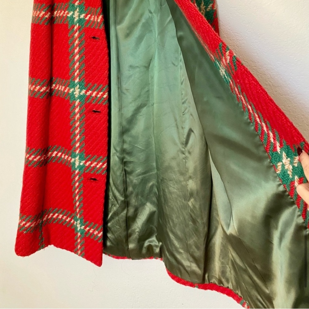 INSANE VINTAGE 1950'S PLAID WOOL CAPE - Picture 9 of 11